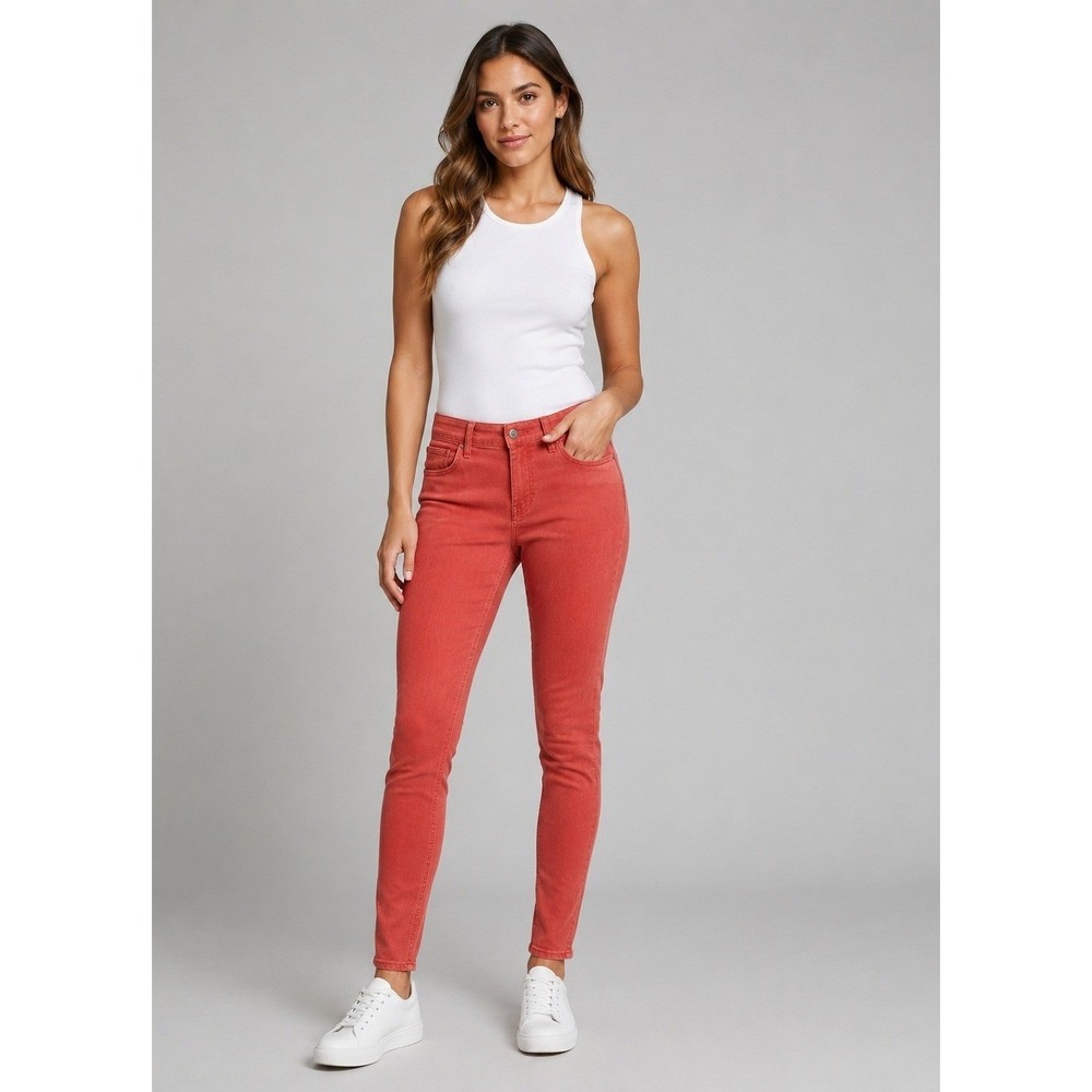 Madewell Skinny Skinny Ankle Jeans Womens 26 Coral Pink Natural Fade